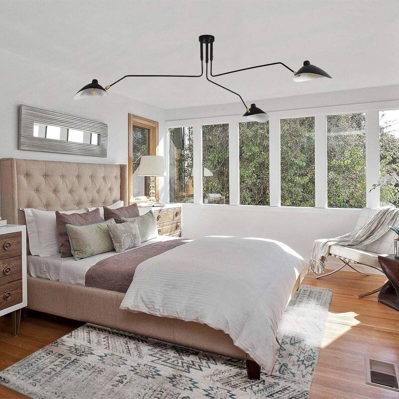 Modern Black Chandelier 3 arm Chandelier Mid Century Chandelier.