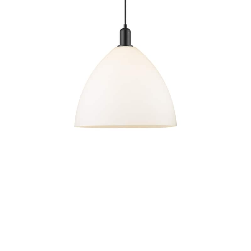 Innovations Lighting 716-1P-18-16 Bristol Pendant Bristol 16" Wide - Matte Black / Matte White