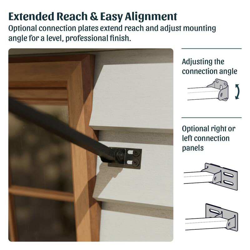 Canopia Augustine 3 ft. Black/Gray Door and Window Awning