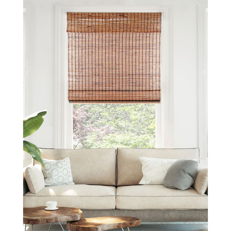 Chicology Light Filtering Cordless Natural Woven Bamboo Window Shade - 32"W X 64"H - Beaver