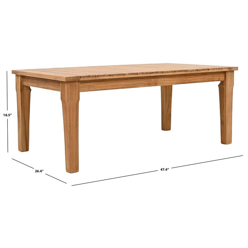 SAFAVIEH Couture Kathern Wood Patio Coffee Table. - 47.4" x 26.4" x 18.5" - 47"W x 26"D x 19"H
