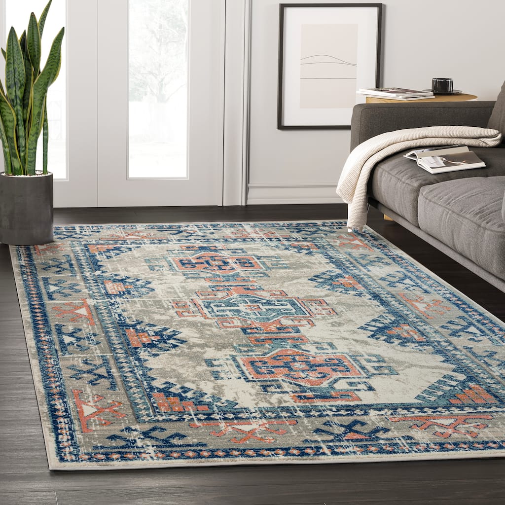 Abani Porto Collection Tribal Grey Area Rug