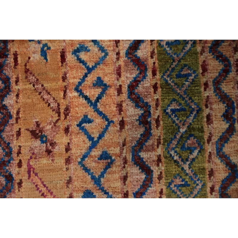Hand Knotted Oriental 100% Wool Carpet Traditional Geometric Multi-Colored Ziegler Area Rug - 10' 0'' X 8' 0''