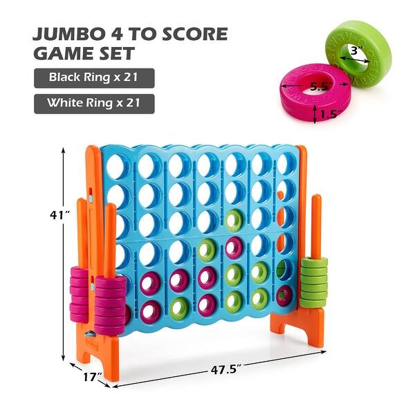Costway Jumbo 4-to-Score 4 in A Row Giant Game Set Indoor Outdoor Kids