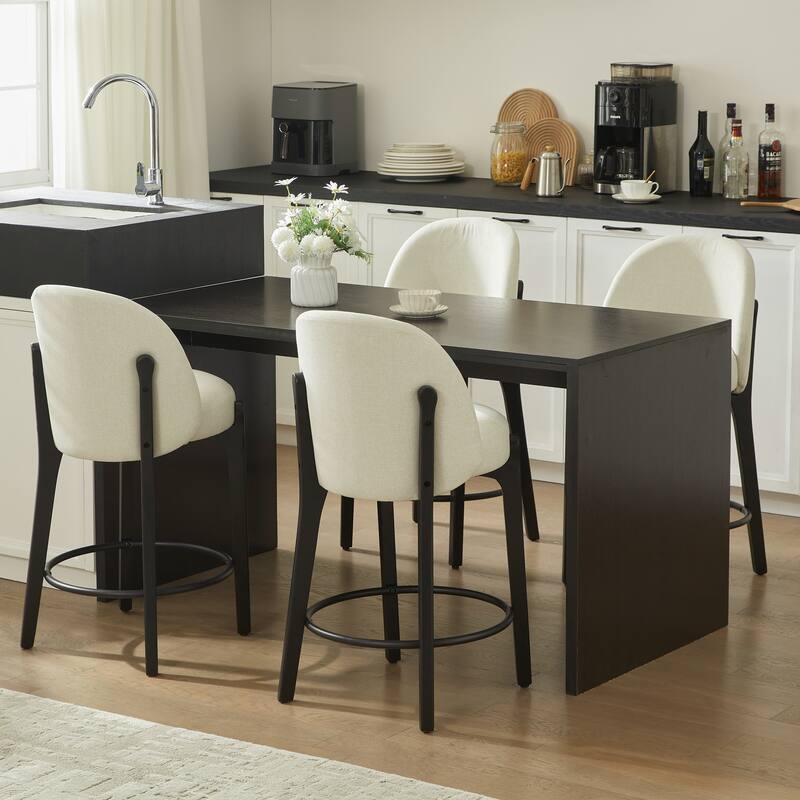 set of 4 Upholstered Counter Height Bar Stools