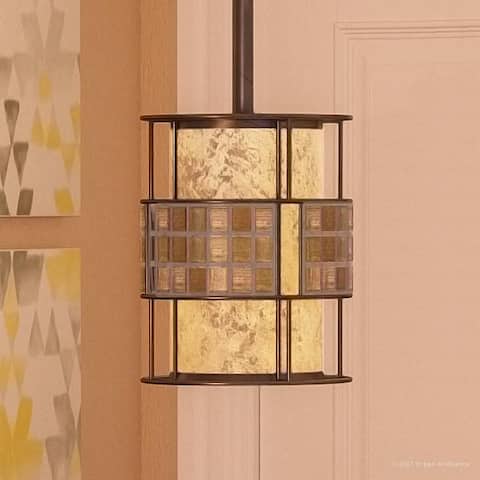 Luxury Art Deco Hanging Pendant Light, 8.5"H x 6"W, with Moroccan Style, Copper Revival Finish - 8.5" H, 6" W, 6" Dep