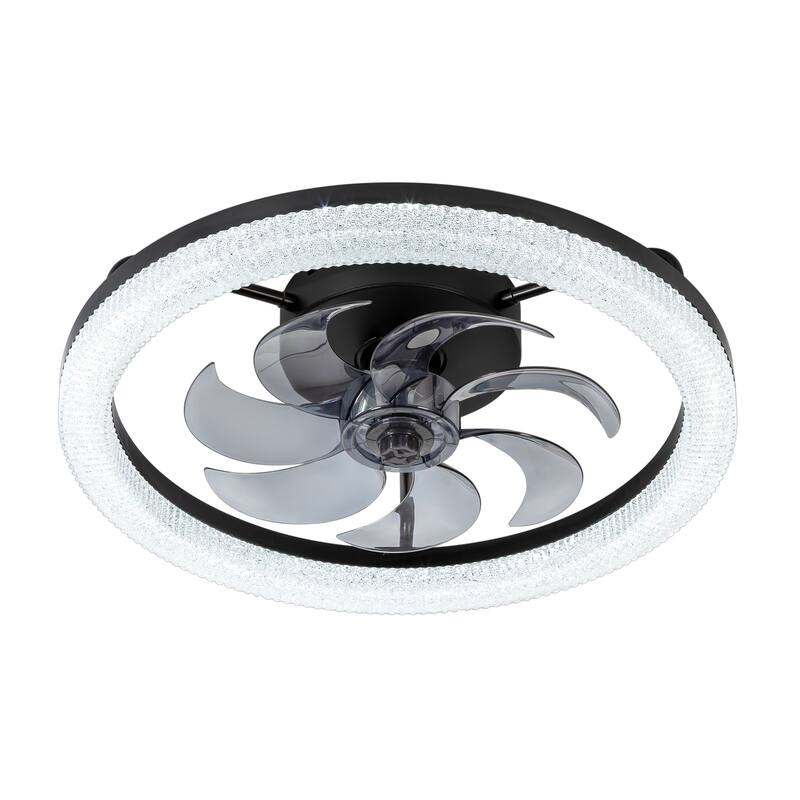 20-in Black Low Profile Ceiling Fan with Remote Control(7-blade)