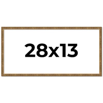 28x13 Frame Gold Solid Wood Picture Frame - Complete Modern Photo