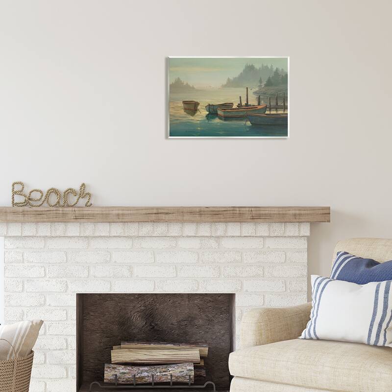 Stupell Docked Boats Landscape Wall Plaque Art Design by Michael Humphries