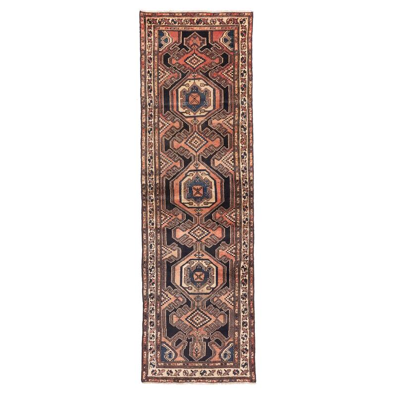 ECARPETGALLERY Hand-knotted Konya Anatolian Dark Navy Wool Rug - 2'11 x 10'2