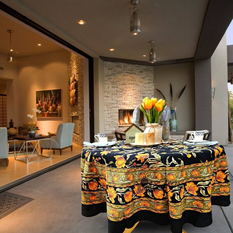 Cotton Sweet French Country Floral Tablecloth Round, Runner