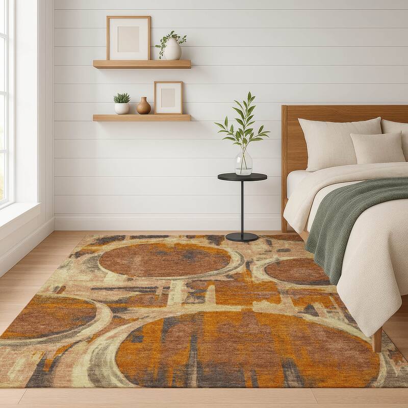 Machine Washable Indoor/ Outdoor Modern Erie Chantille Rug