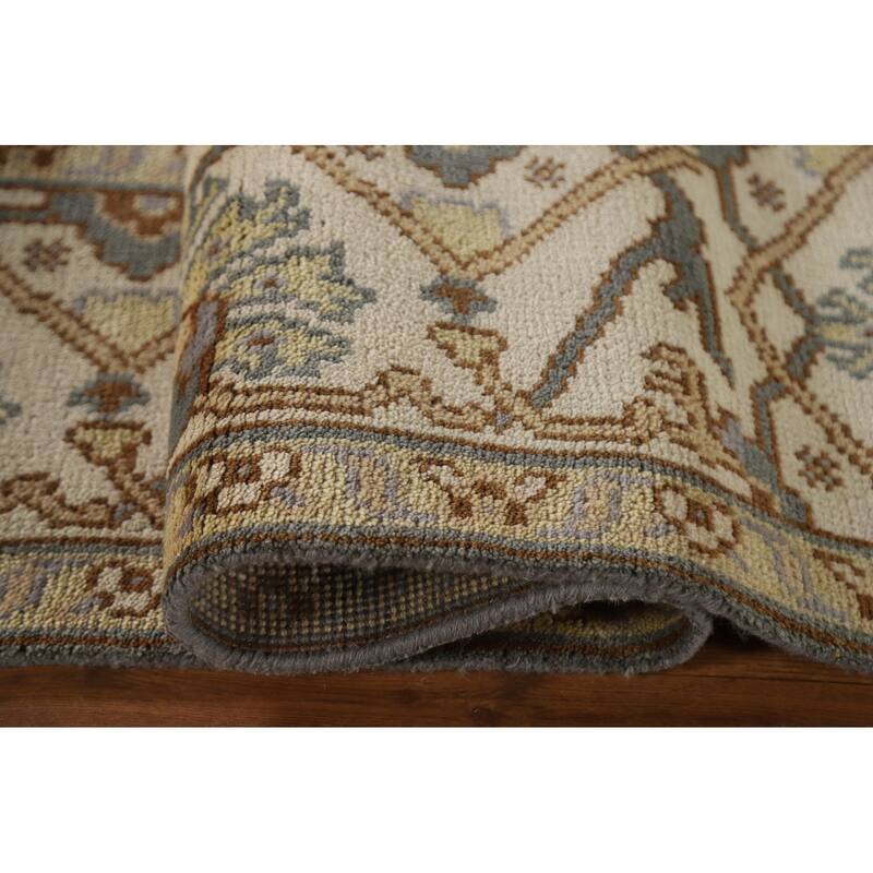 Gray Oushak Oriental Area Rug Handmade Wool Carpet - 7'11"x 9'8"