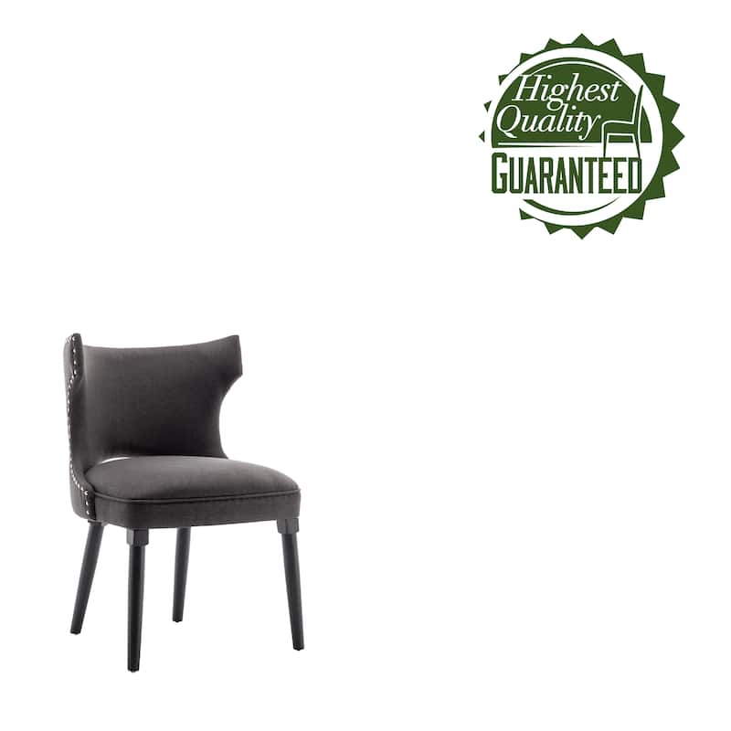 Porthos Home Fabio Fabric Wingback Dining Chairs with Rubberwood Legs, Set of 2