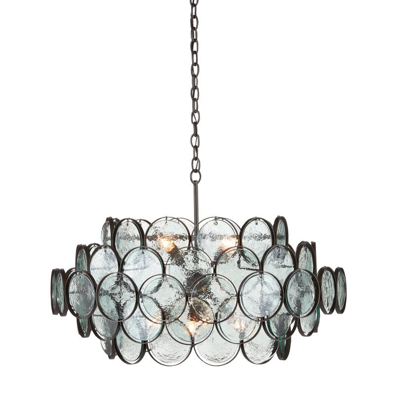 Currey & Company Galahad Small Chandelier - 15.25"h x 33.5"dia - 15.25"h x 33.5"dia - Bronze