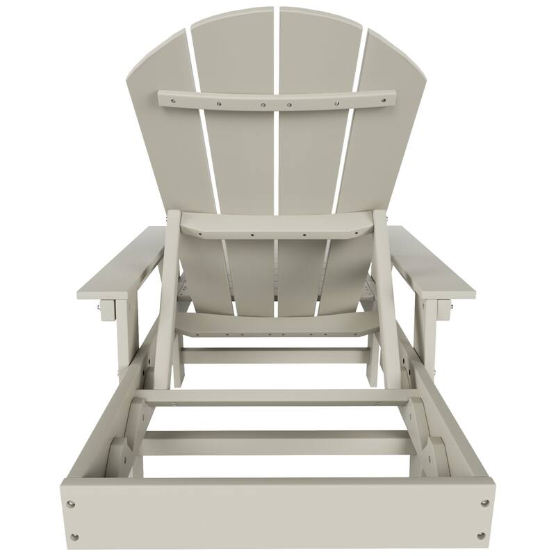 Polytrends Laguna Hdpe All Weather Outdoor Patio Pool Reclining Chaise Lounge With Side Table (2-Piece Set)