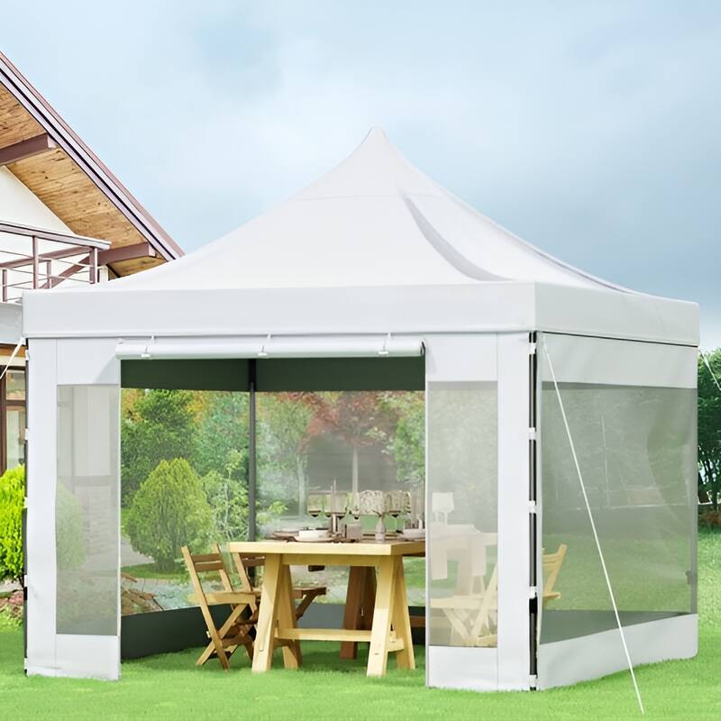 PVC Outdoor Patio Gazebo Tent with Sidewalls and Roller Bag