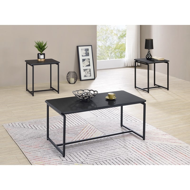 GT 3 Piece Carbon Fiber Wrap Coffee Table and End Table Set