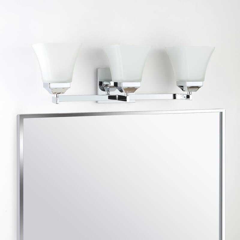 Staunton Iron/Glass Modern Cottage LED Vanity Light, Oil Rubbed Bronze by JONATHAN Y