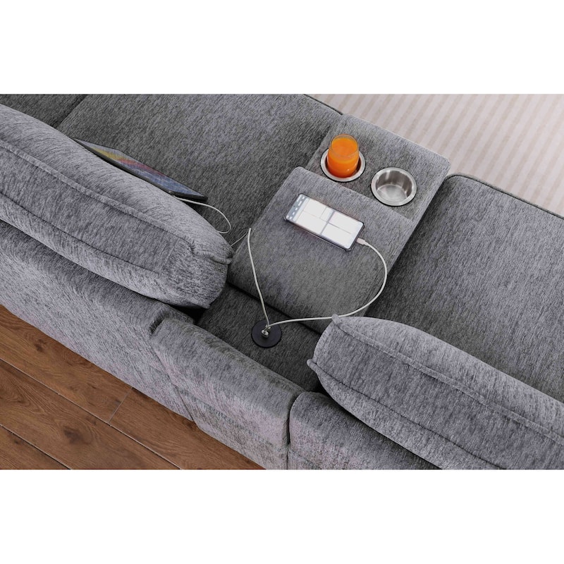 Oversized U Shaped Sleeper Sectional Sofa Pull Out Couch Bed
