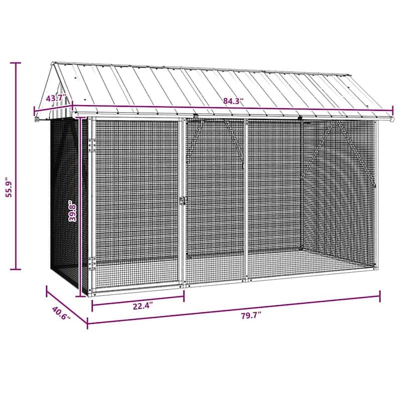 vidaXL Bird Cage Anthracite Galvanized steel