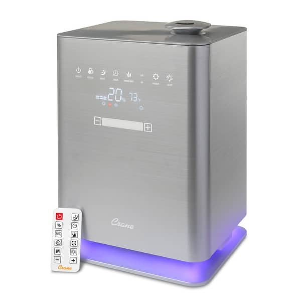 slide 2 of 4, 1.2 Gal. Warm & Cool Mist Top Fill Humidifier with Remote - 1.2 Gallons Silver
