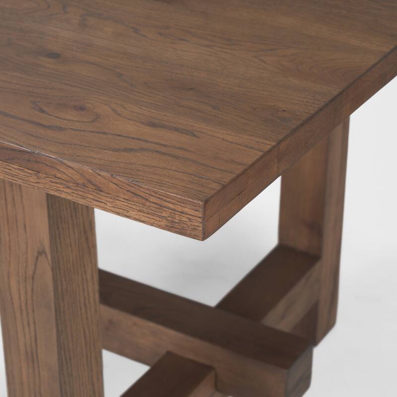 Suke 84" Rectangular Wood Trestle Dining Table - 84.0L x 42.0W x 30.0H
