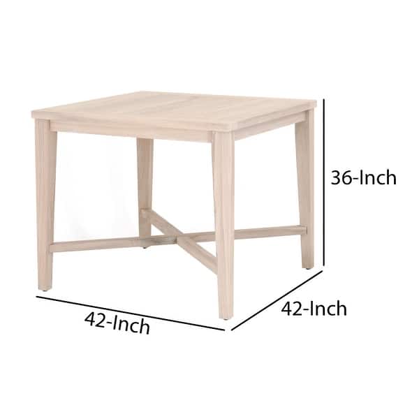 Square Top Wooden Counter Table with Angled Tapered Legs, Brown - Bed ...
