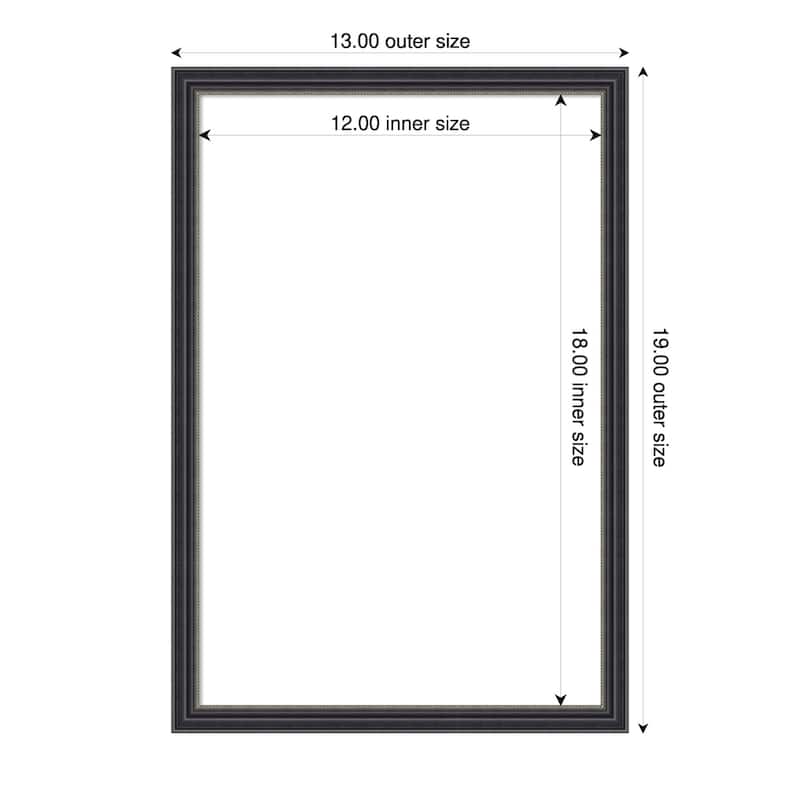 Amanti Art Stylish Black Narrow Framed Dry Erase Magnetic Board - 13 x 19 in