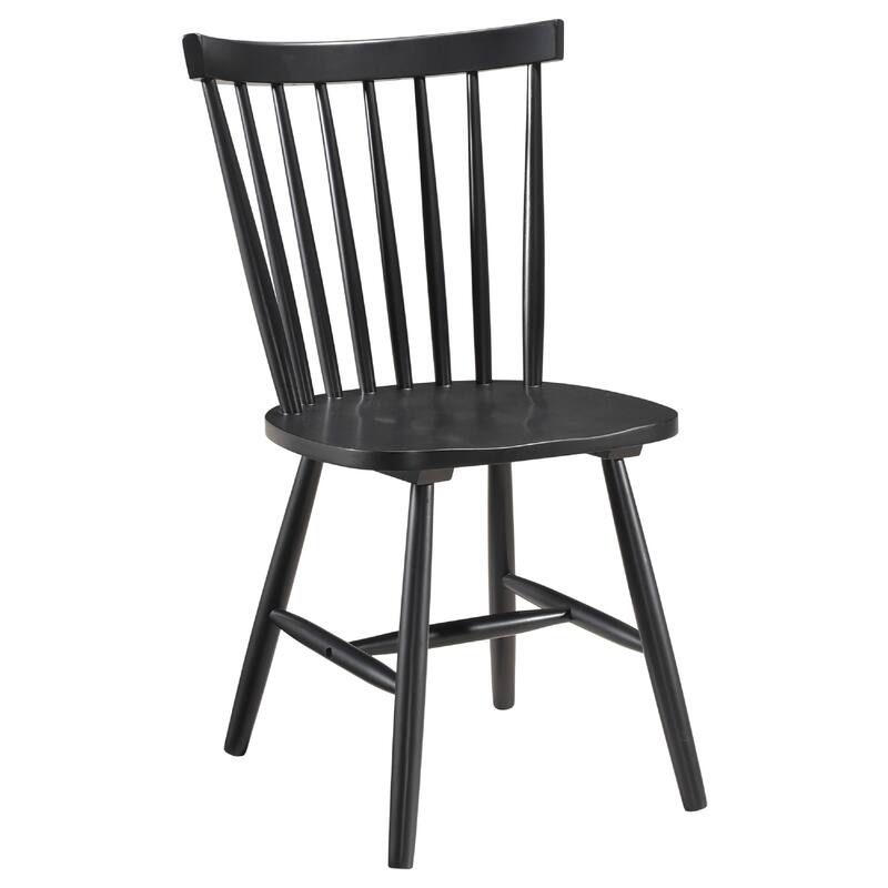 Halie 5pc Dining Table Set, Walnut Brown Wood, 4 Spindle Back Chairs