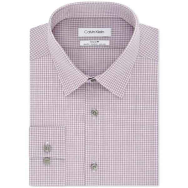 Calvin Klein Men's Steel Slim-Fit Non-Iron Performance Stretch Check Dress  Shirt Pink Multi Size 15X32-33 - Bed Bath & Beyond - 40641098