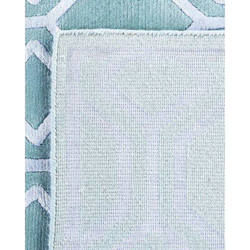 Modern One-of-a-Kind Handmade Area Rug, Green - 8' 1" x 9' 10"