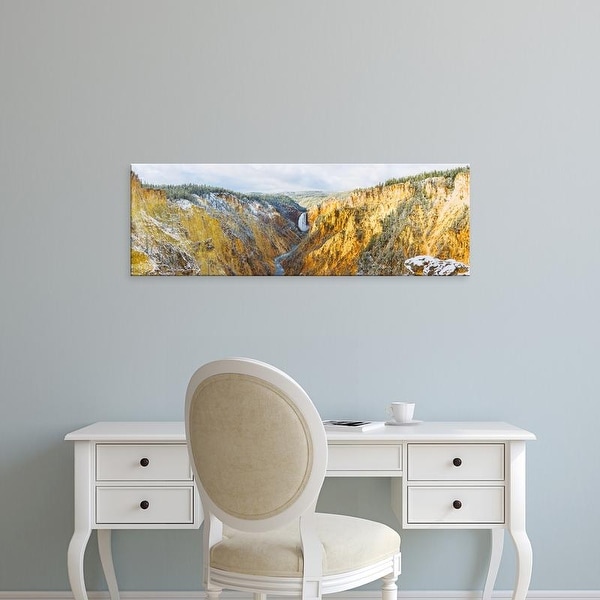 Easy Art Prints Panoramic Images's 'Lower Falls from Artist Point, Yellowstone National Park, Wyoming, USA' Canvas Art