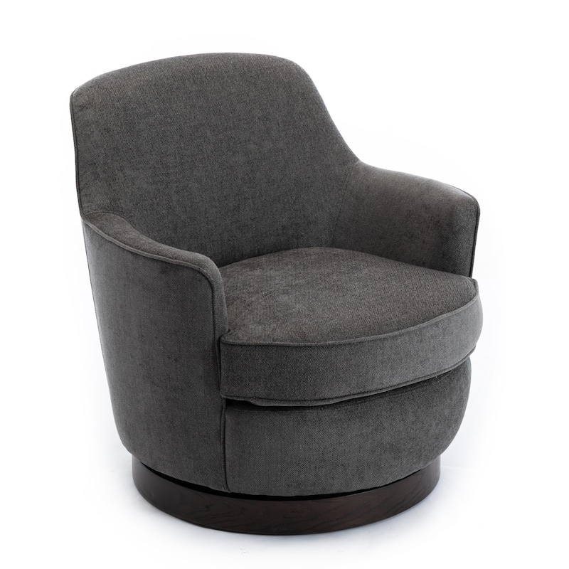 Rosedale Wood-based Swiveling Accent Chair by Greyson Living - Charcoal