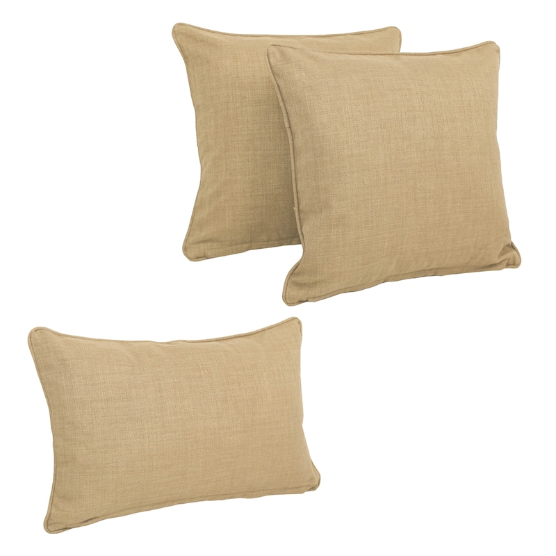 Blazing Needles Delaney 3-Piece Indoor/Outdoor Throw Pillow Set - Sandstone