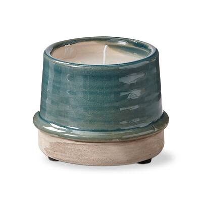 Radius Citro Candle Pot Aqua - Citronella Jar Candle for Summer, Aqua Blue Wax, 3.25" x 3.25" x 3.1"