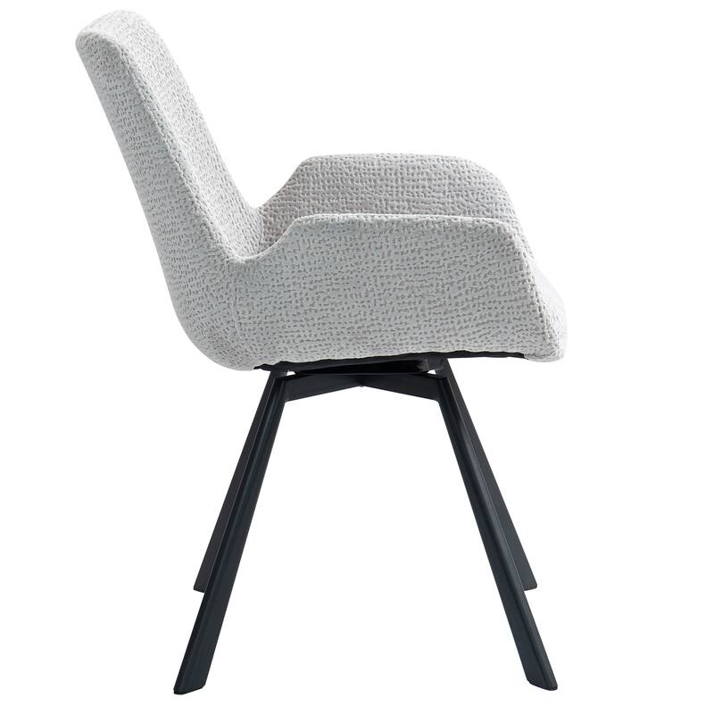 Modern Fabric & Metal Swivel Dining Chair, Set of 4