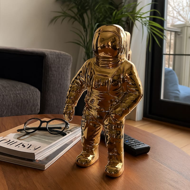 Modern Ceramic Astronaut Figurine Statue - 11"