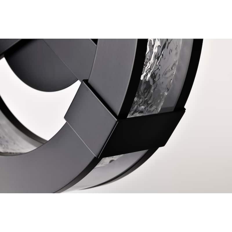 Darrow - 13 Inch LED Flush Mount - Matte Black - Acrylic Panels
