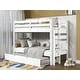 preview thumbnail 1 of 25, Taylor & Olive Trillium Twin over Twin Bunk Bed with Ladder, Trundle White