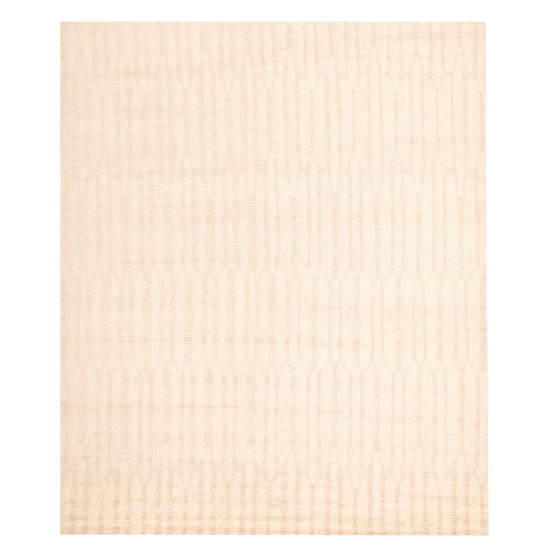 ECARPETGALLERY Hand-knotted Tangier Cream Wool Rug - 8'5 x 9'10
