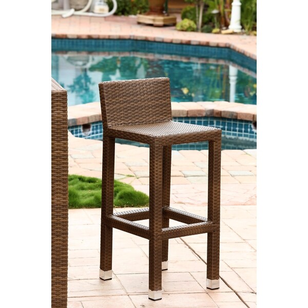 Abbyson Outdoor Palermo Wicker 29 Inch Bar Stool Bed Bath Beyond 9250567