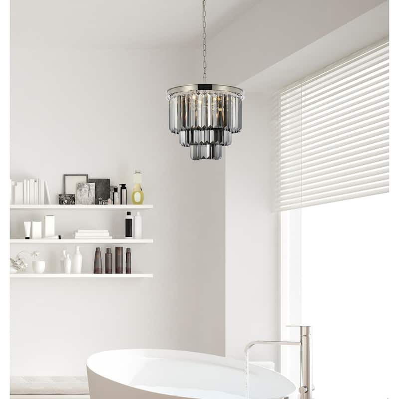 Royce Edge 9-Light Polished Nickel Chandelier