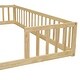 preview thumbnail 8 of 9, Double Twin Floor Bed with Fence, Guardrails, Without Door