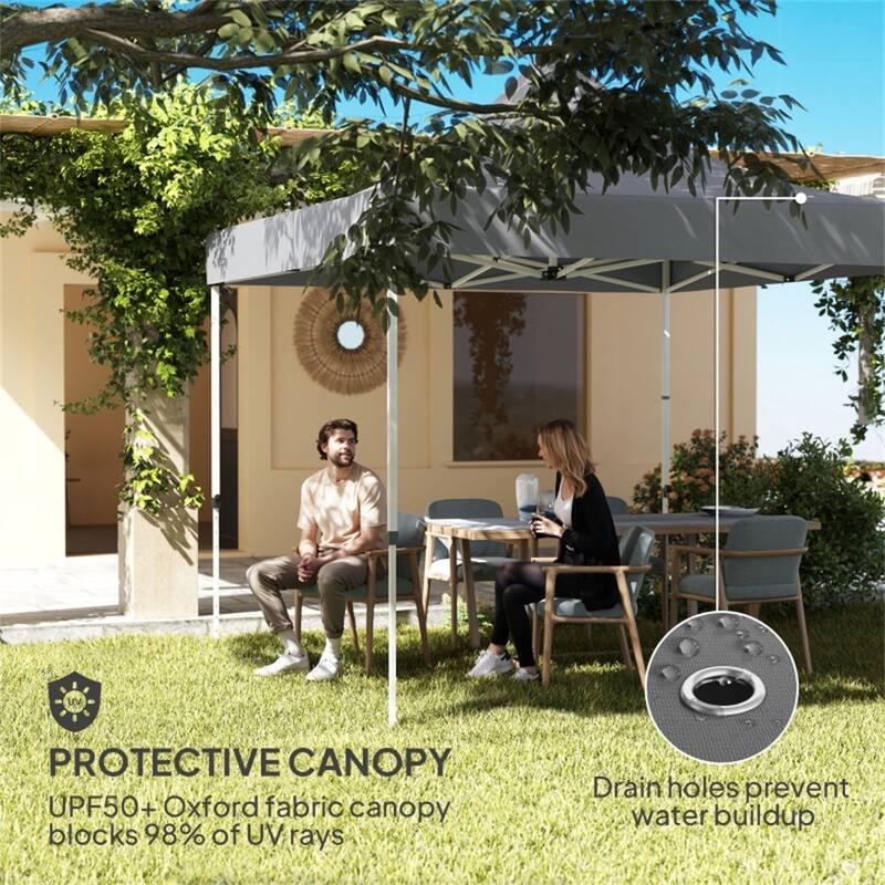 Premium Foldable Gazebo for Outdoor Events with UPF50 Sun Protection Adjustable Height and Portable Wheeled Bag