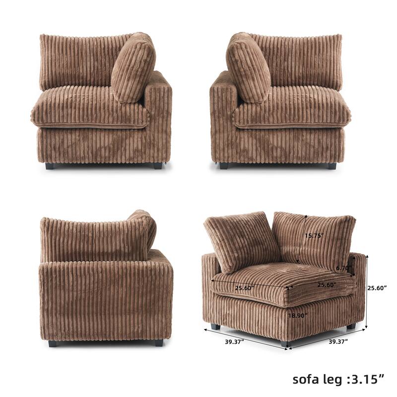 78.74" Soft Plush Modular Sectional Loveseat Sofa Upholstered Couch
