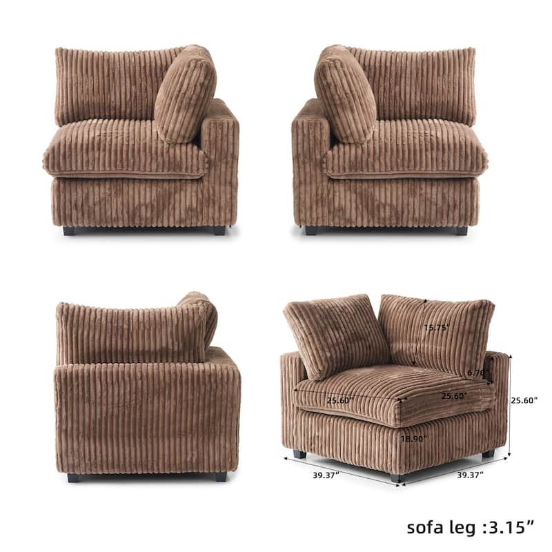 Soft Plush Upholstered Modular Sectional Sofa U-shaped Down Filled Living Room Couch-5 Seaters/6 Seaters