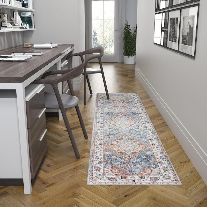 Rayna Farmhouse Medallion Indoor Area Rug