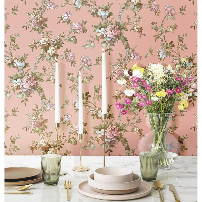 Galerie Wallcoverings Cottage Chic Trailing Floral Motif ECODECO Material Matte Wallpaper Roll