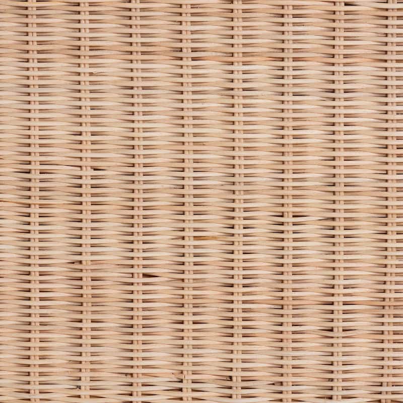 Damita Scallop Natural Rattan Chest with Lift-top - Coastal Boho Style Storage Bench for Bedroom, Entryway, or Living Room